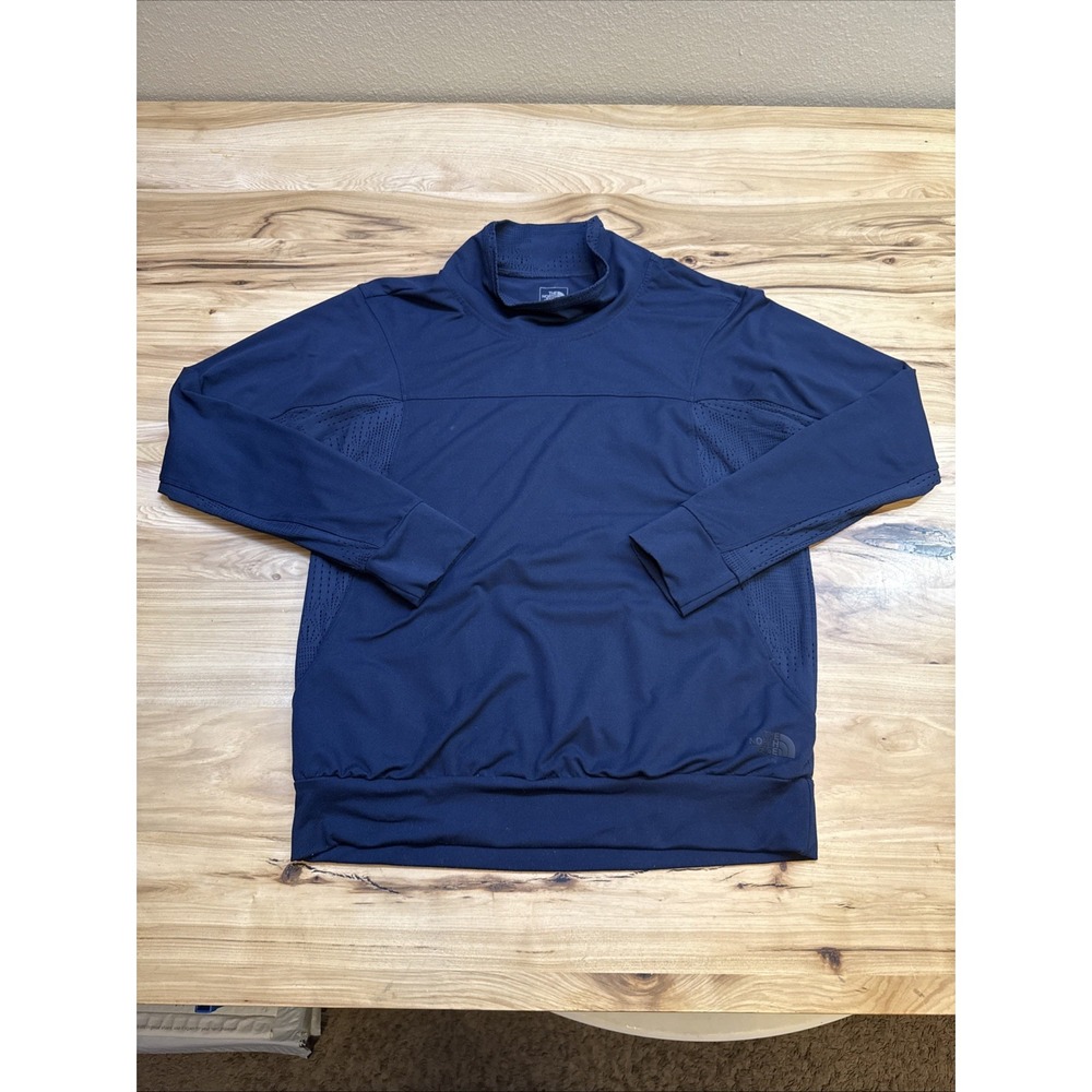 The North Face Womens Flash Dry Pullover Size Medium Fleece Blue Long Sleeve